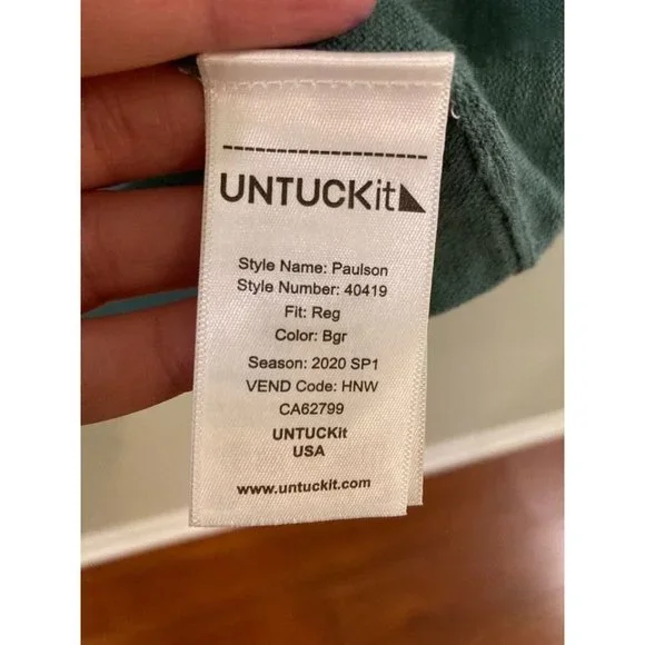 UNTUCKIT Paulson Henley Green Sweater. Size L - Picture 4 of 6